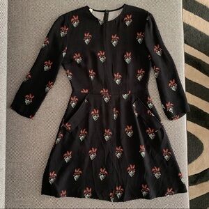 A.L.C. Terry silk dress in black print